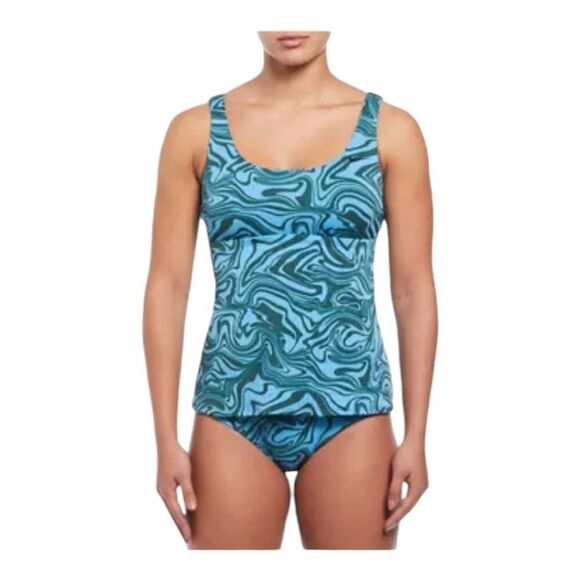 Nike Swirl Scoop Neck Tankini and High Waist Bottom Set- Size Small - Picture 1 of 16